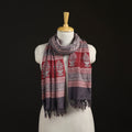 Handwoven Merino Wool Natural Dyed Bagh Hand Block Print Stole 03