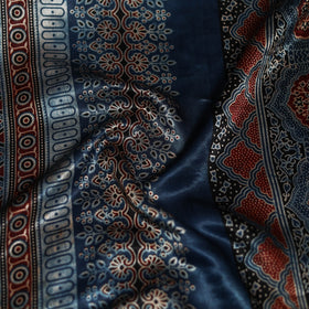 Ajrakh Hand Block Print Natural Dyed Modal Silk Scarf 37