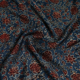 Blue - Ajrakh Hand Block Print Natural Dyed Modal Silk Scarf 36