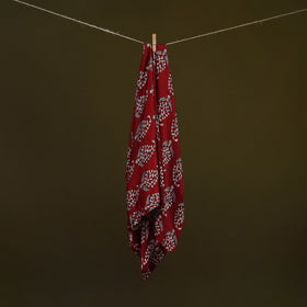 Red - Bagh Hand Block Print Modal Silk Scarf 35