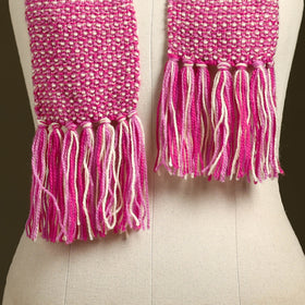 Pink - kumaun hand knitted woollen muffler cap 51