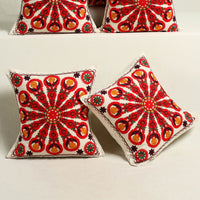 Red - Kutch Aari Hand Embroidery Cushion Cover (Set of 5) 04