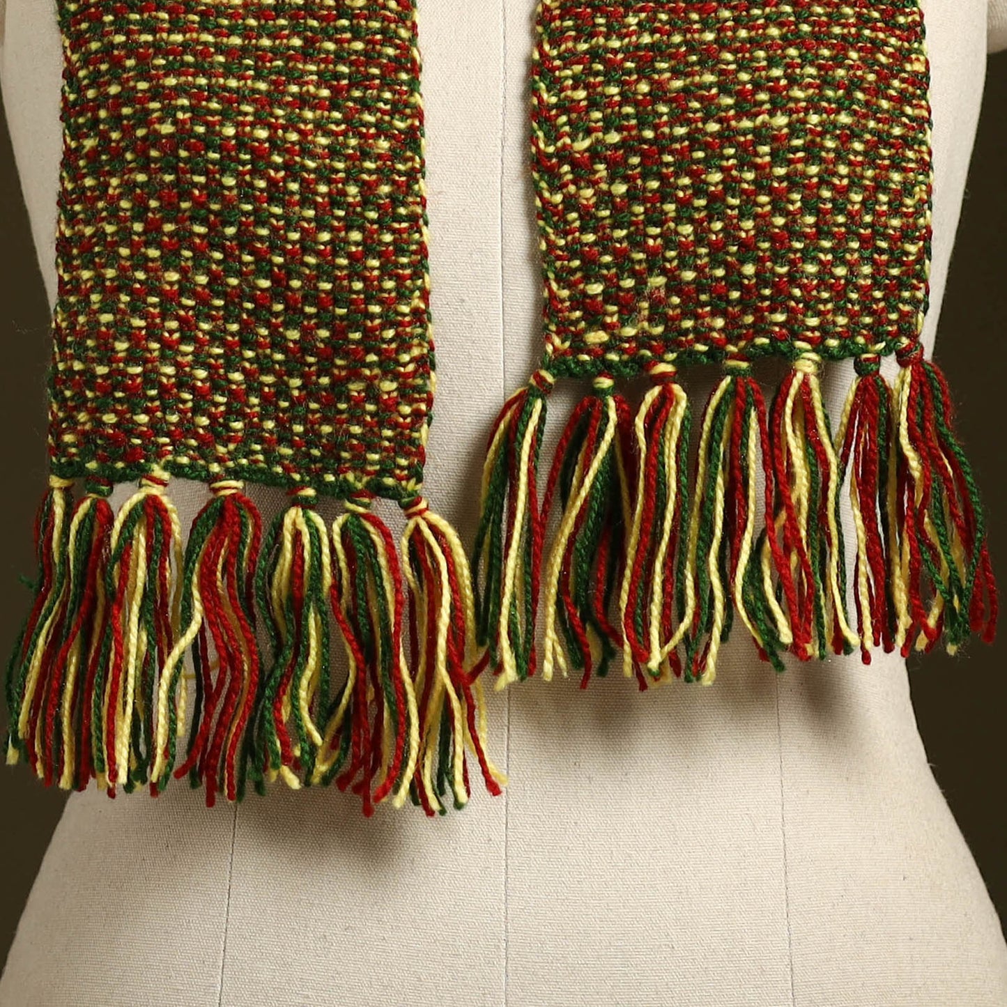 Multicolor - kumaun hand knitted woollen muffler cap 53