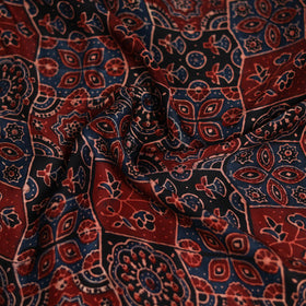 Red - Ajrakh Hand Block Print Natural Dyed Modal Silk Scarf 33