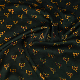 Green - Ajrakh Hand Block Print Natural Dyed Modal Silk Scarf 32