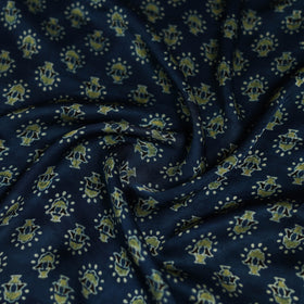 Blue - Ajrakh Hand Block Print Natural Dyed Modal Silk Scarf 30