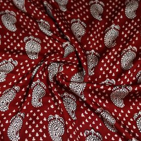 Red - Bagh Hand Block Print Modal Silk Scarf 29