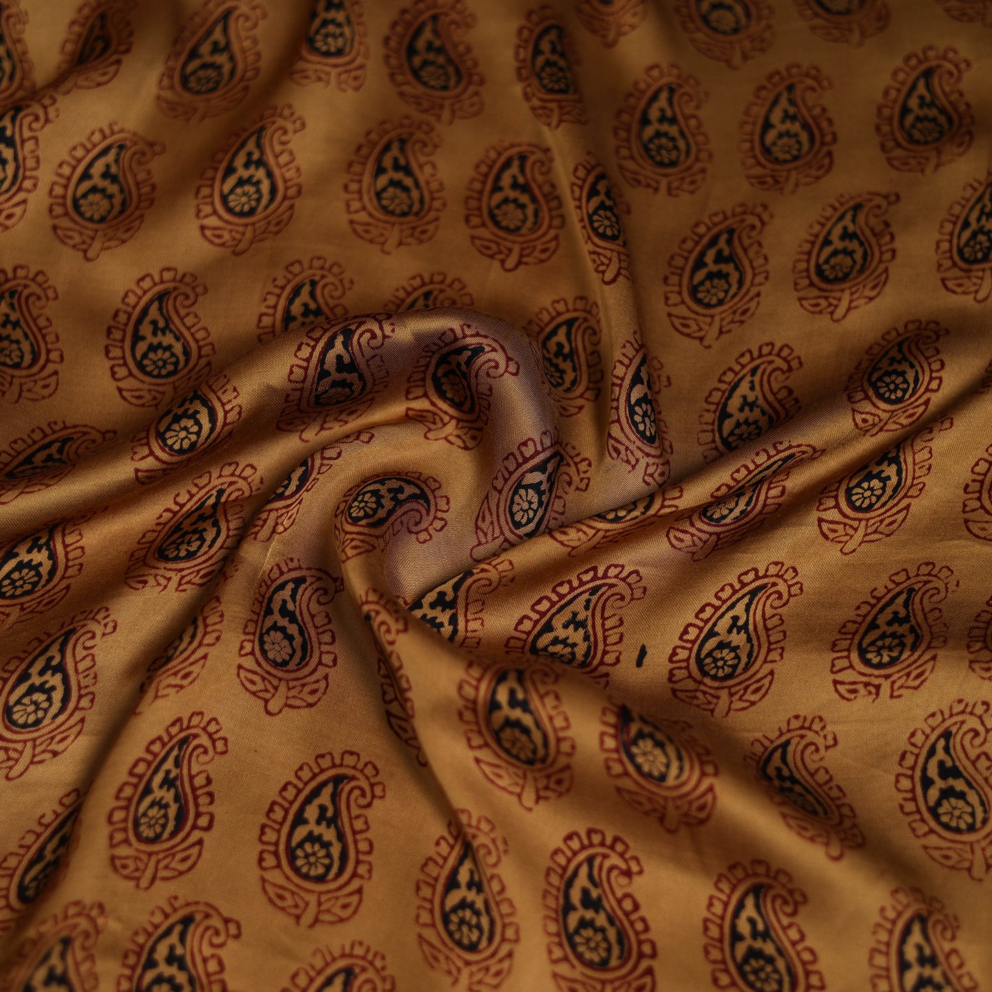 Yellow - Bagh Hand Block Print Modal Silk Scarf 28
