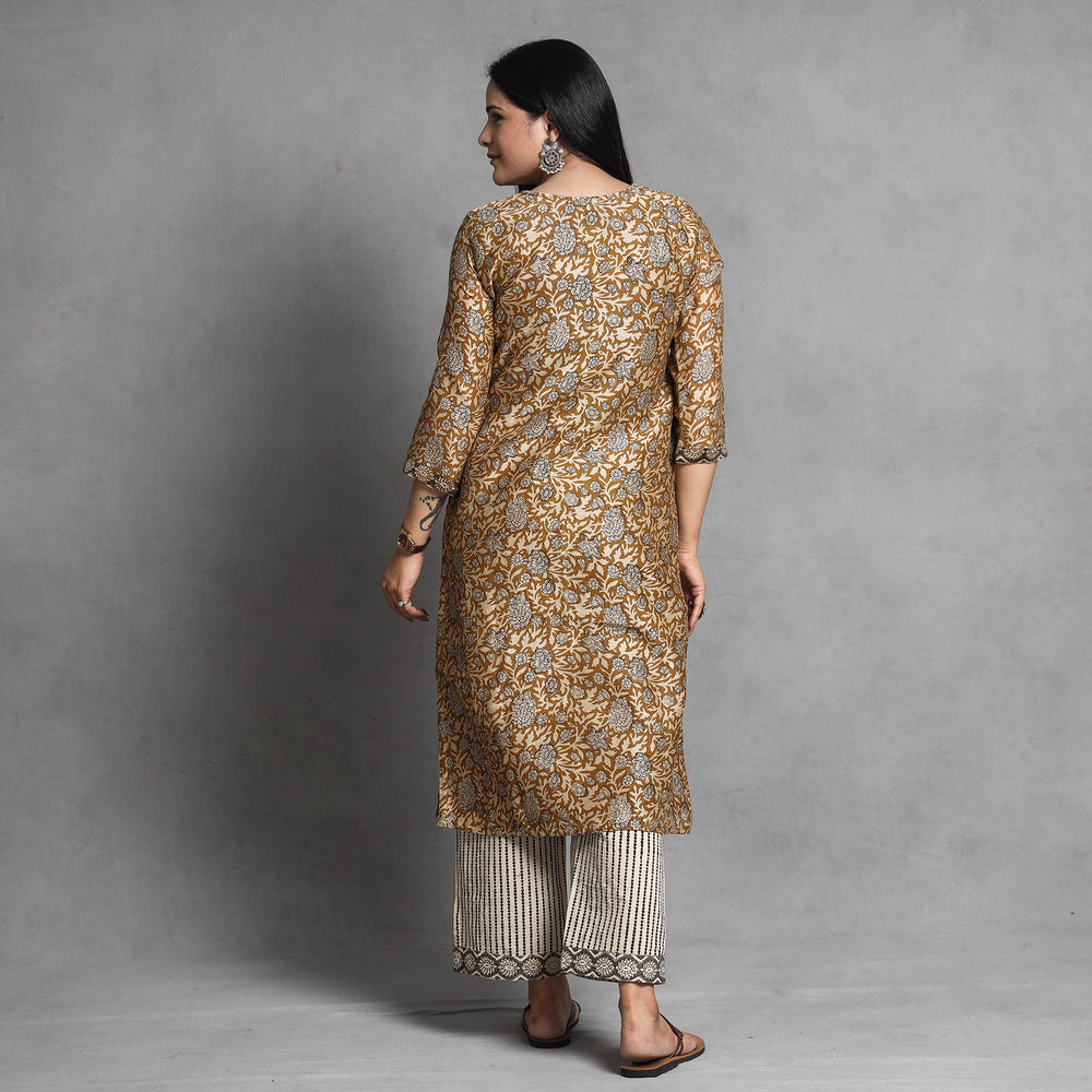 Bagru Kurta with Palazzo & Dupatta Set
