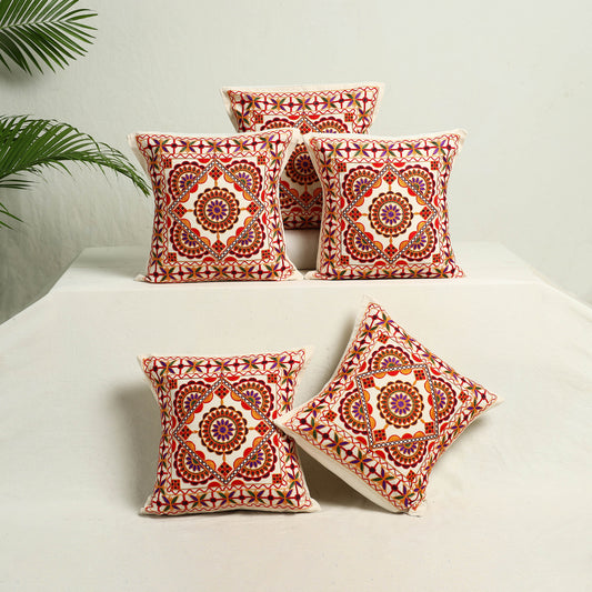 Kutch Aari Hand Embroidery Cushion Cover (Set of 5) 10