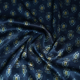 Blue - Ajrakh Hand Block Print Natural Dyed Modal Silk Scarf 25