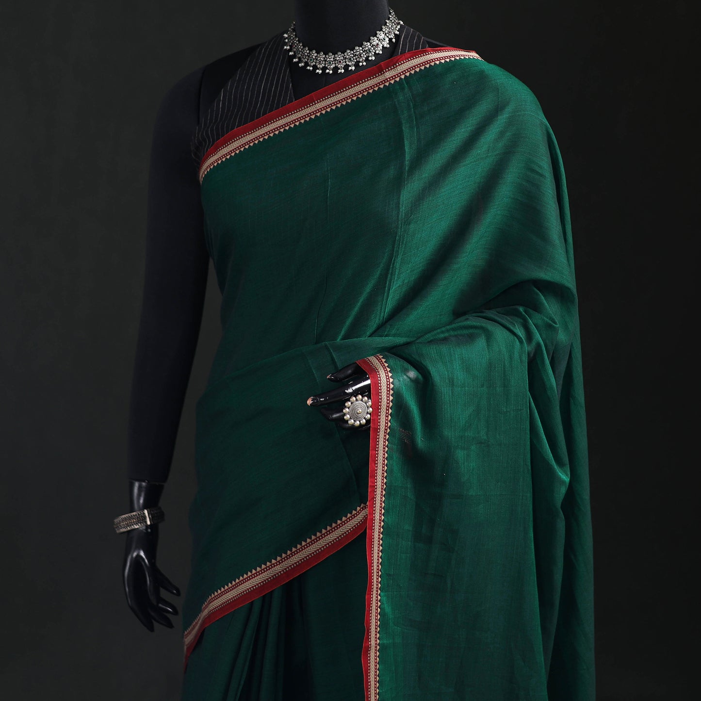Dharwad Woven Mercerised Cotton Saree with Border 33