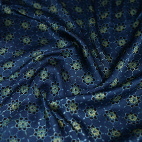 Blue - Ajrakh Hand Block Print Natural Dyed Modal Silk Scarf 24