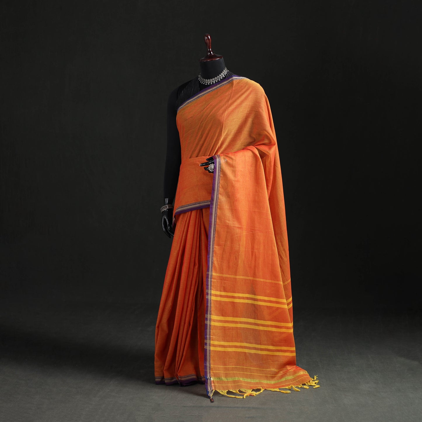 Dharwad Woven Mercerised Cotton Saree with Border 34