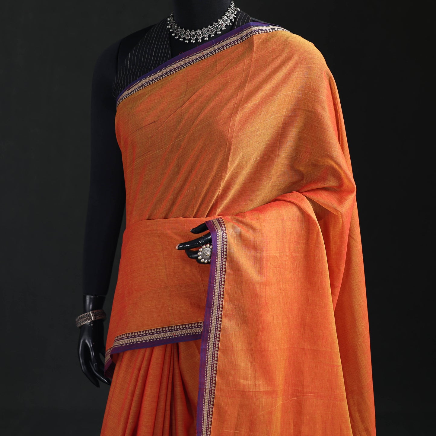 Dharwad Woven Mercerised Cotton Saree with Border 34