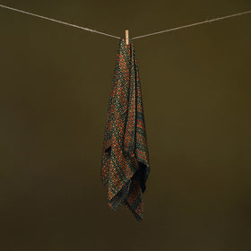 Green - ajrakh Hand Block Print Natural Dyed Modal Silk Scarf 20