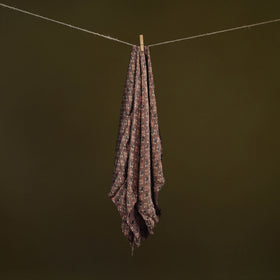 Brown - Ajrakh Hand Block Print Natural Dyed Modal Silk Scarf 19