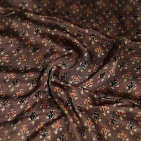 Brown - Ajrakh Hand Block Print Natural Dyed Modal Silk Scarf 19