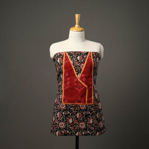 Black - bagru cotton unstitched kurta material