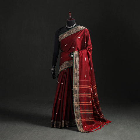 Dharwad Woven Thread Buti Mercerised Cotton Saree with Border 36