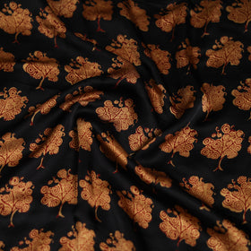 Black - Bagh Hand Block Print Modal Silk Scarf 15