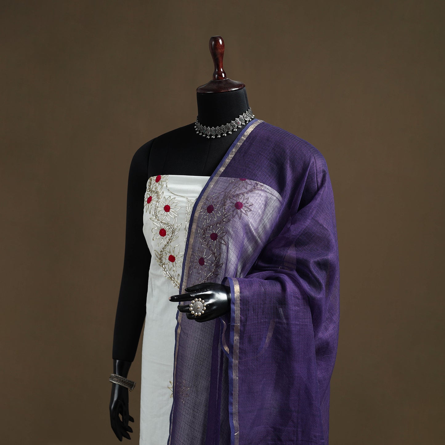 Plain Cotton Kota Doria Dupatta 39