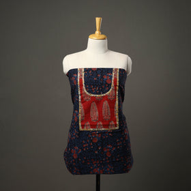 Blue - bagru cotton unstitched kurta material