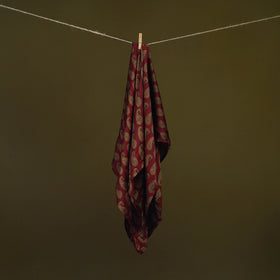 Maroon - Bagh Hand Block Print Modal Silk Scarf 13