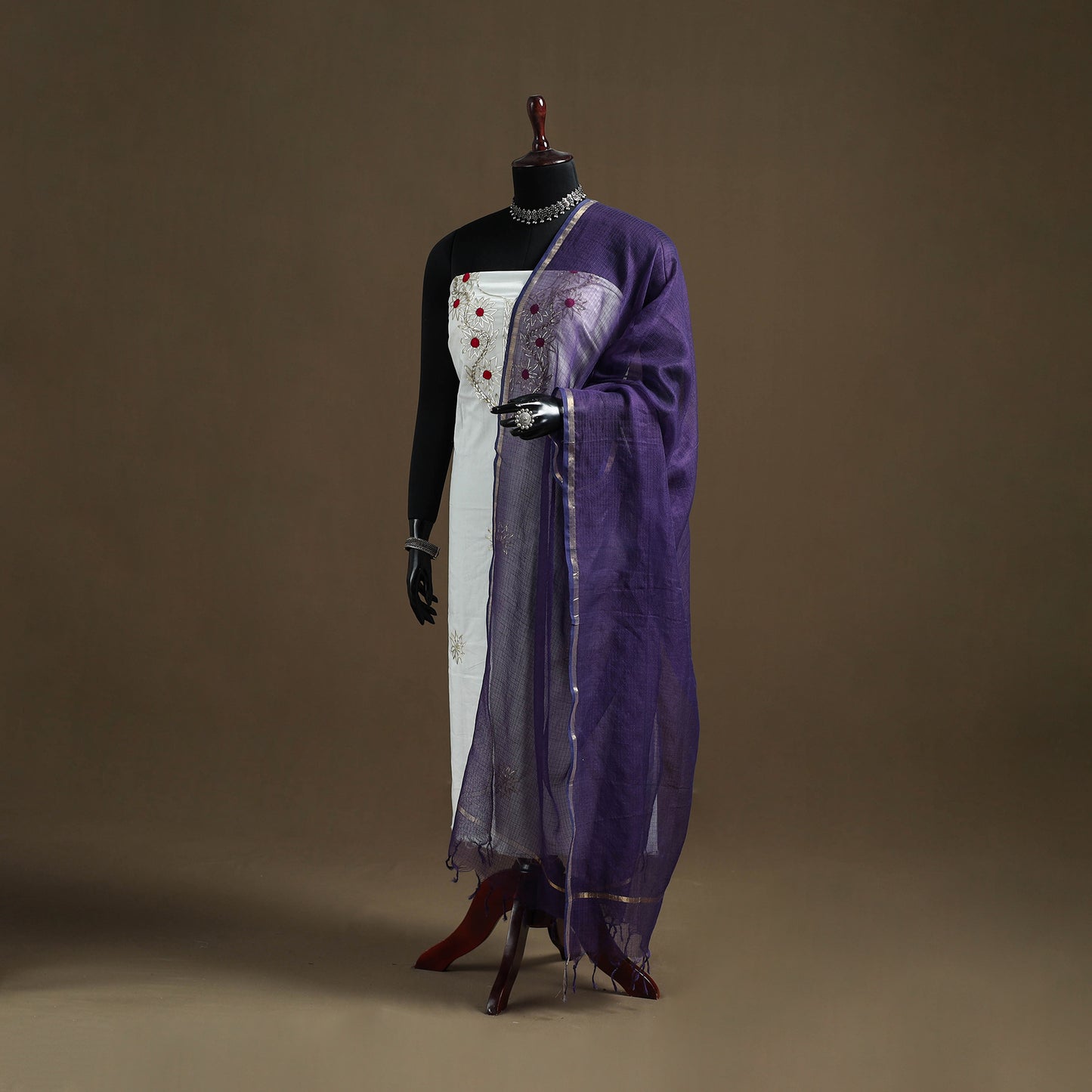 Plain Cotton Kota Doria Dupatta 39