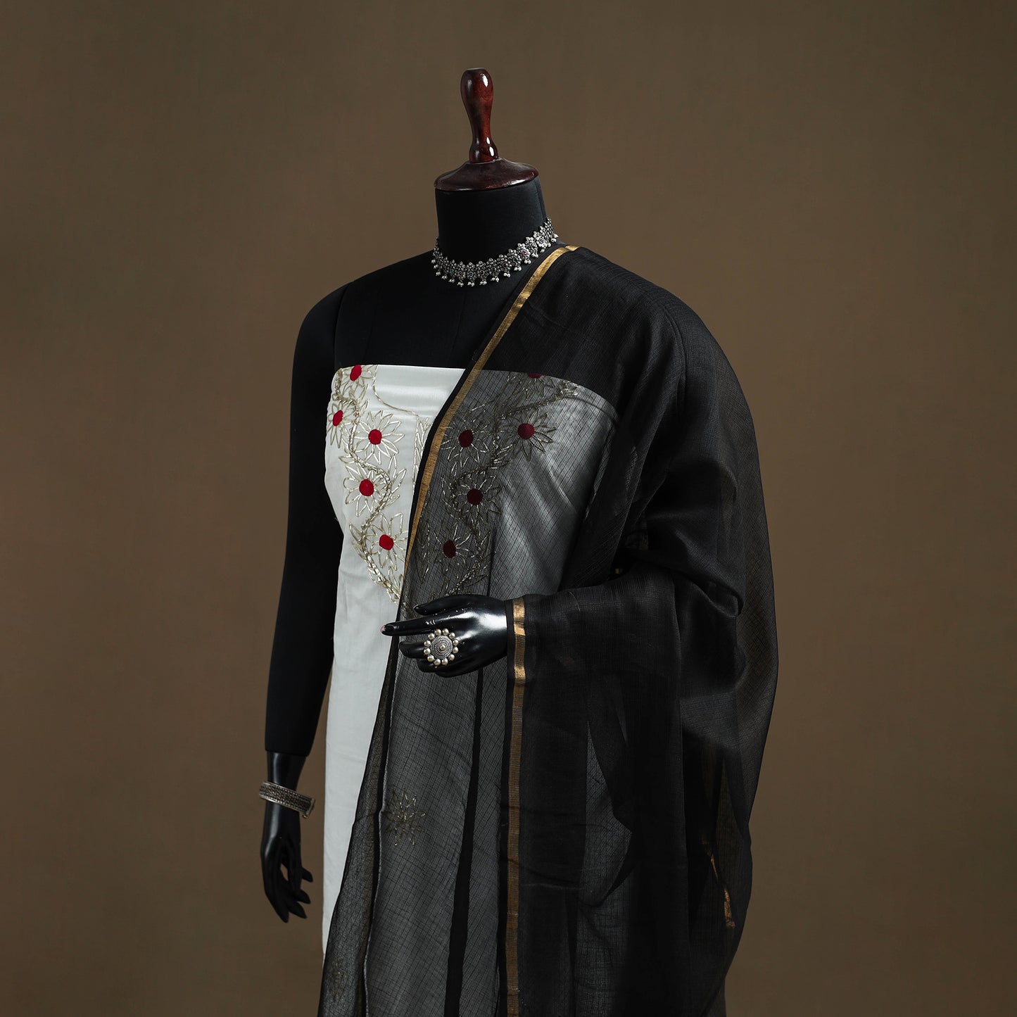 Plain Cotton Kota Doria Dupatta 40