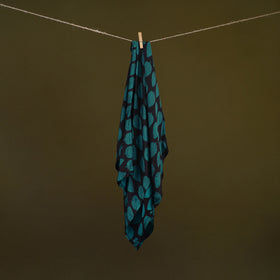 Blue - Bagh Hand Block Print Modal Silk Scarf 11