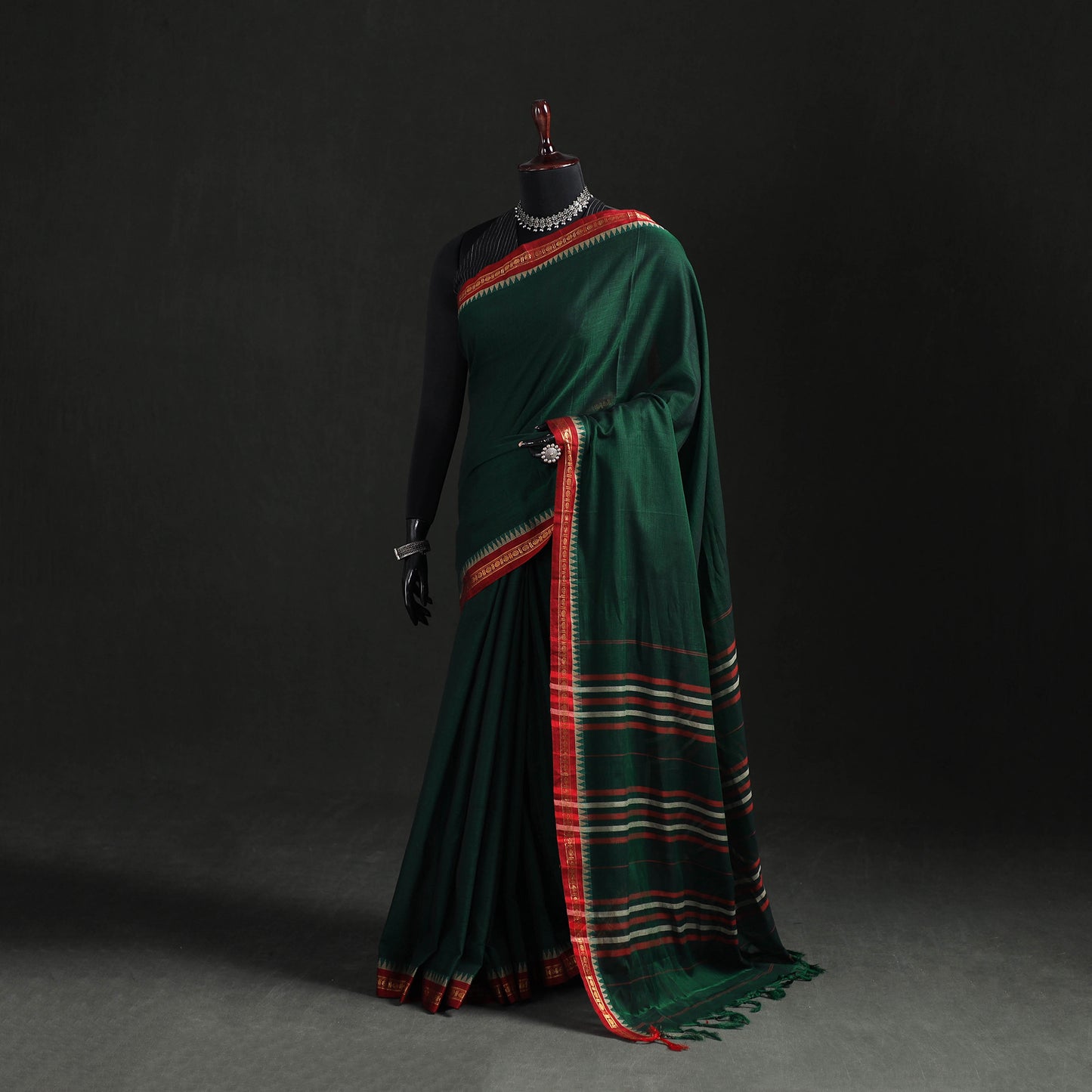 Dharwad Woven Mercerised Cotton Saree with Border 38