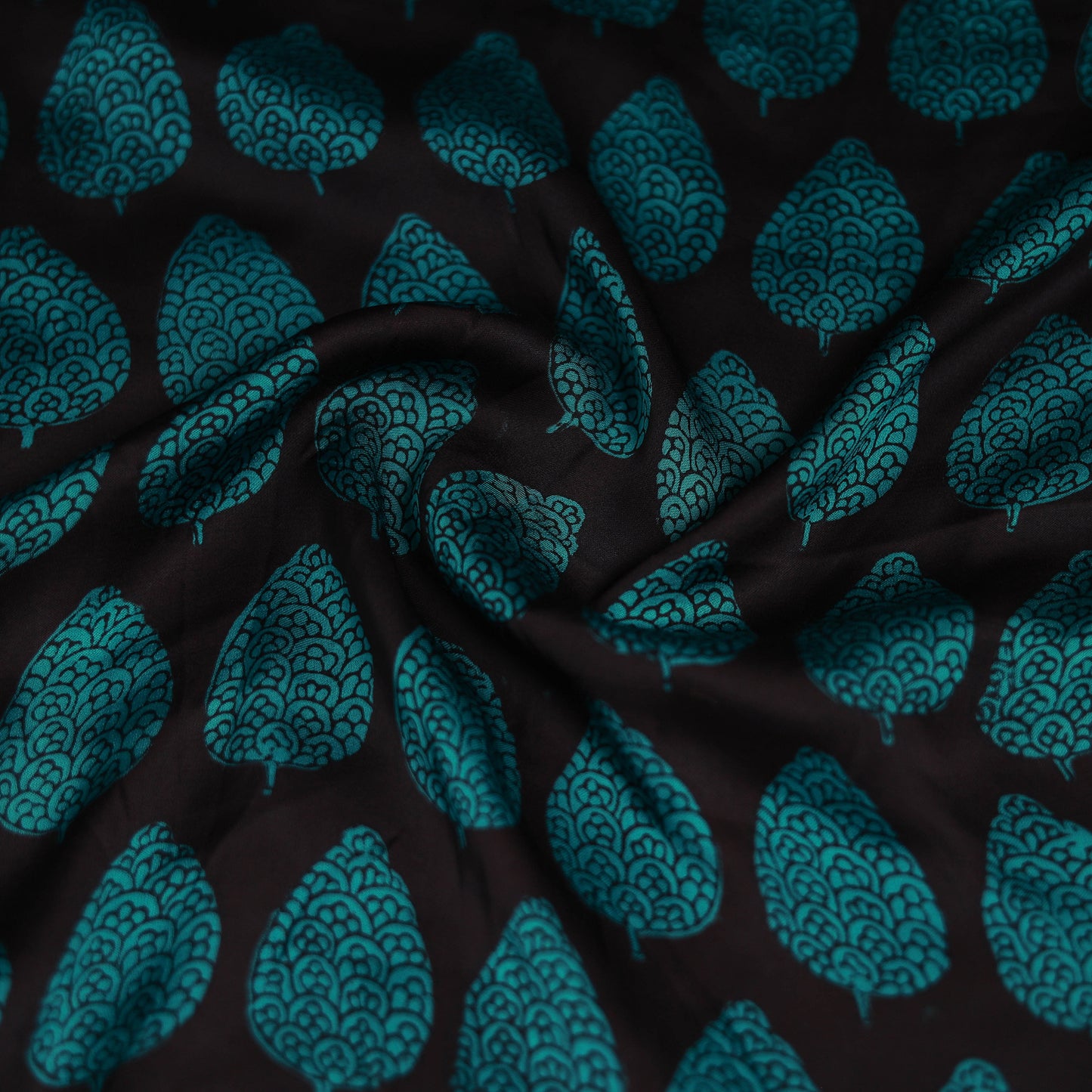 Blue - Bagh Hand Block Print Modal Silk Scarf 11