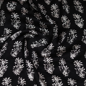 Black - Bagh Hand Block Print Modal Silk Scarf 09