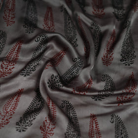 Grey - Bagh Hand Block Print Modal Silk Scarf 08