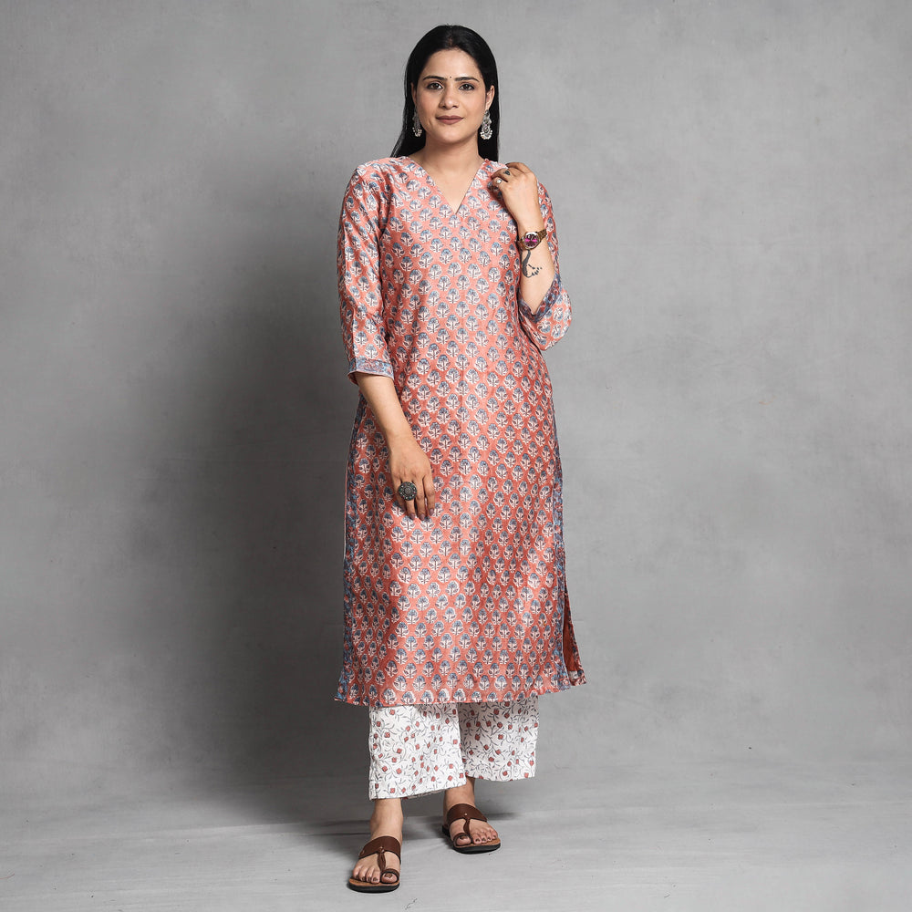 Sanganeri Kurta with Palazzo & Dupatta Set
