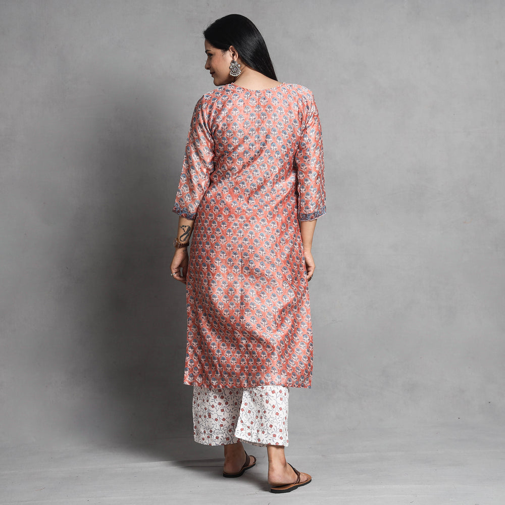 Sanganeri Kurta with Palazzo & Dupatta Set
