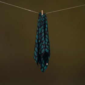 Black - Bagh Hand Block Print Modal Silk Scarf 05