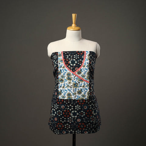 Black - bagru cotton unstitched kurta material