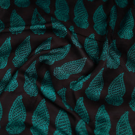 Black - Bagh Hand Block Print Modal Silk Scarf 05