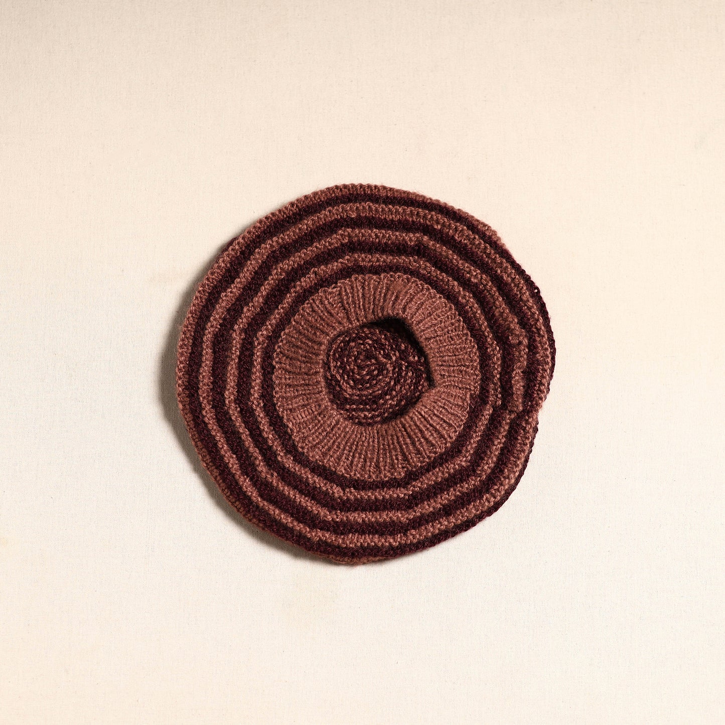 Brown - kumaun hand knitted woollen beret cap 33