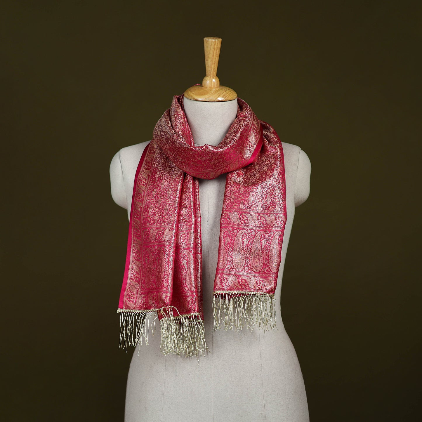 Handloom Banarasi Brocade Semi Silk Stole 08