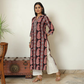 Block Print Cotton Straight Bagh Kurta For Women