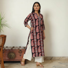  Block Print Cotton Straight Bagh Kurta For Women