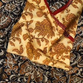 Black - bagru cotton unstitched kurta material