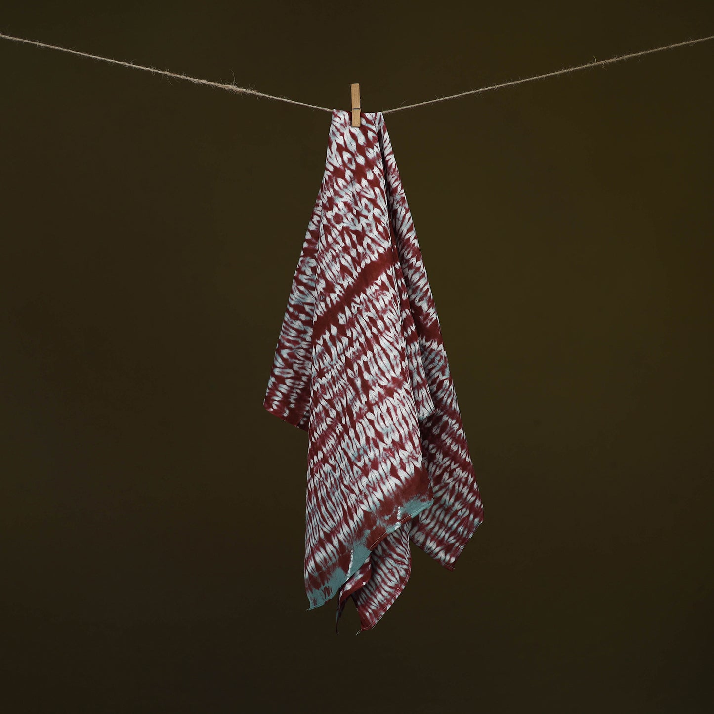 Maroon - Shibori Tie-Dye Pure Mul Cotton Scarf 18