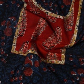 Blue - bagru cotton unstitched kurta material