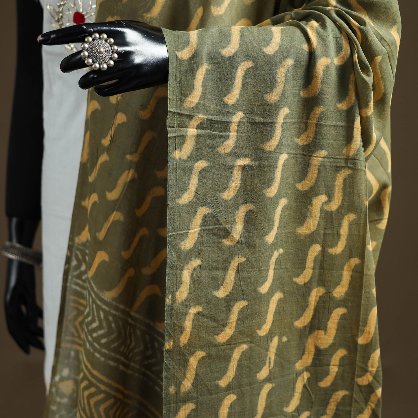 Hand Block Batik Print Pure Mul Cotton Dupatta 47