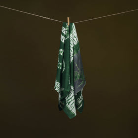 Green - Shibori Tie-Dye Pure Mul Cotton Scarf 13