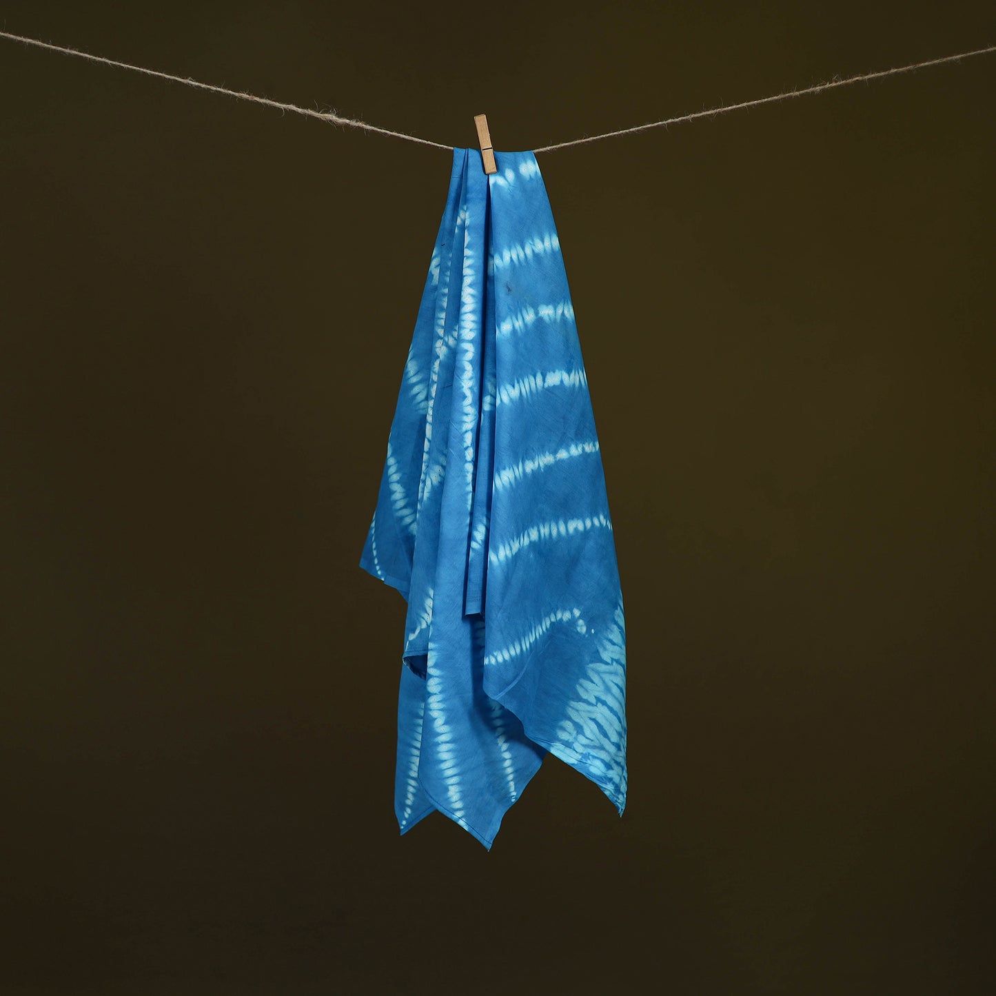 Blue - Shibori Tie-Dye Pure Mul Cotton Scarf 12